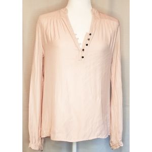 Pink Dot Button Longsleeve Blouse